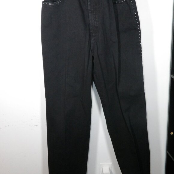 Pretty Things Black Jeans with Rhinestones Size 16 - Picture 2 of 6